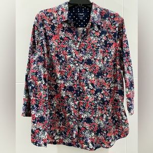 Women’s Chaps by Ralph Lauren 3/4 Sleeve Button down floral  top